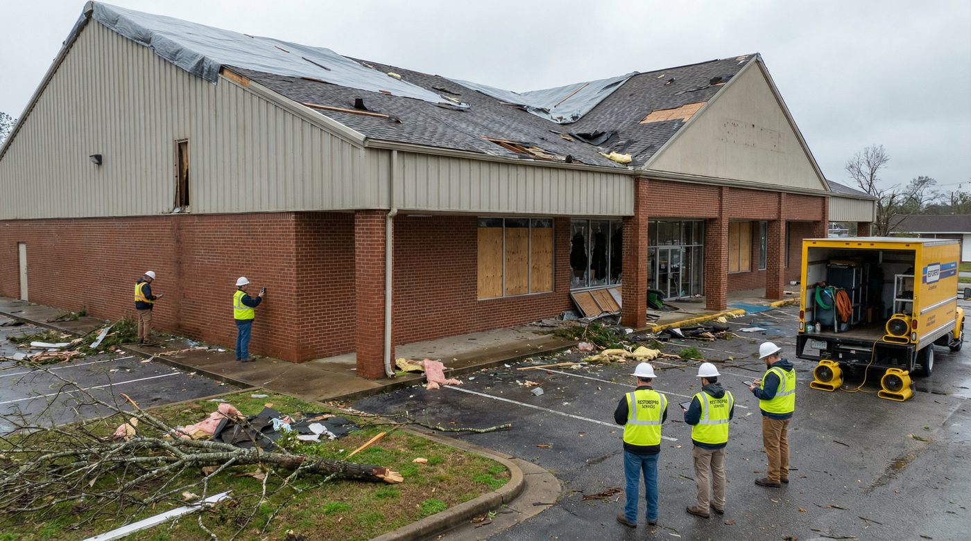Commercial storm damage restoration in Jacksonville AR